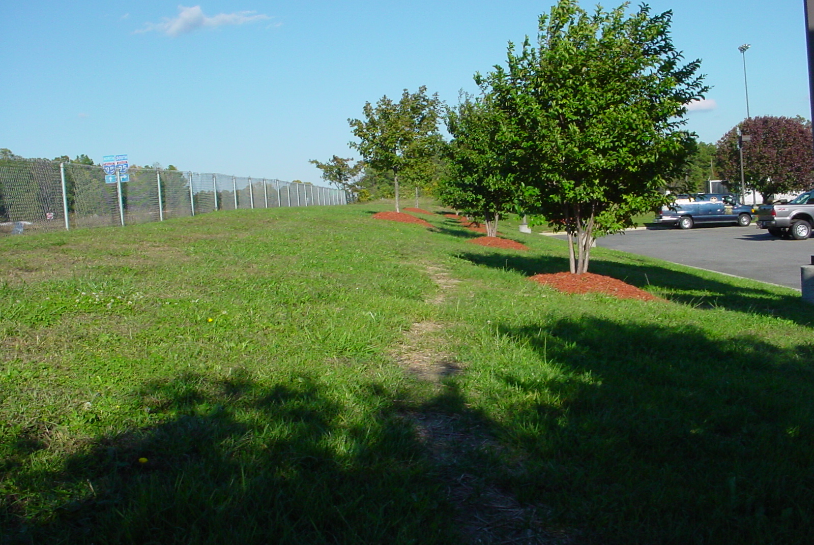 Grassy exercise area at a Flying J
