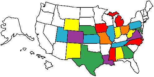 Map of states I have marked